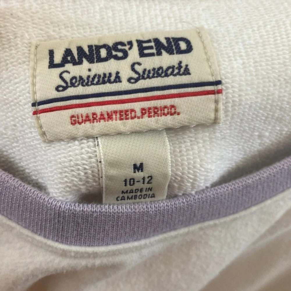 Lands' End Multicolor Sweatshirt - White, Yellow, Blue, Purple - Picture 3 of 4